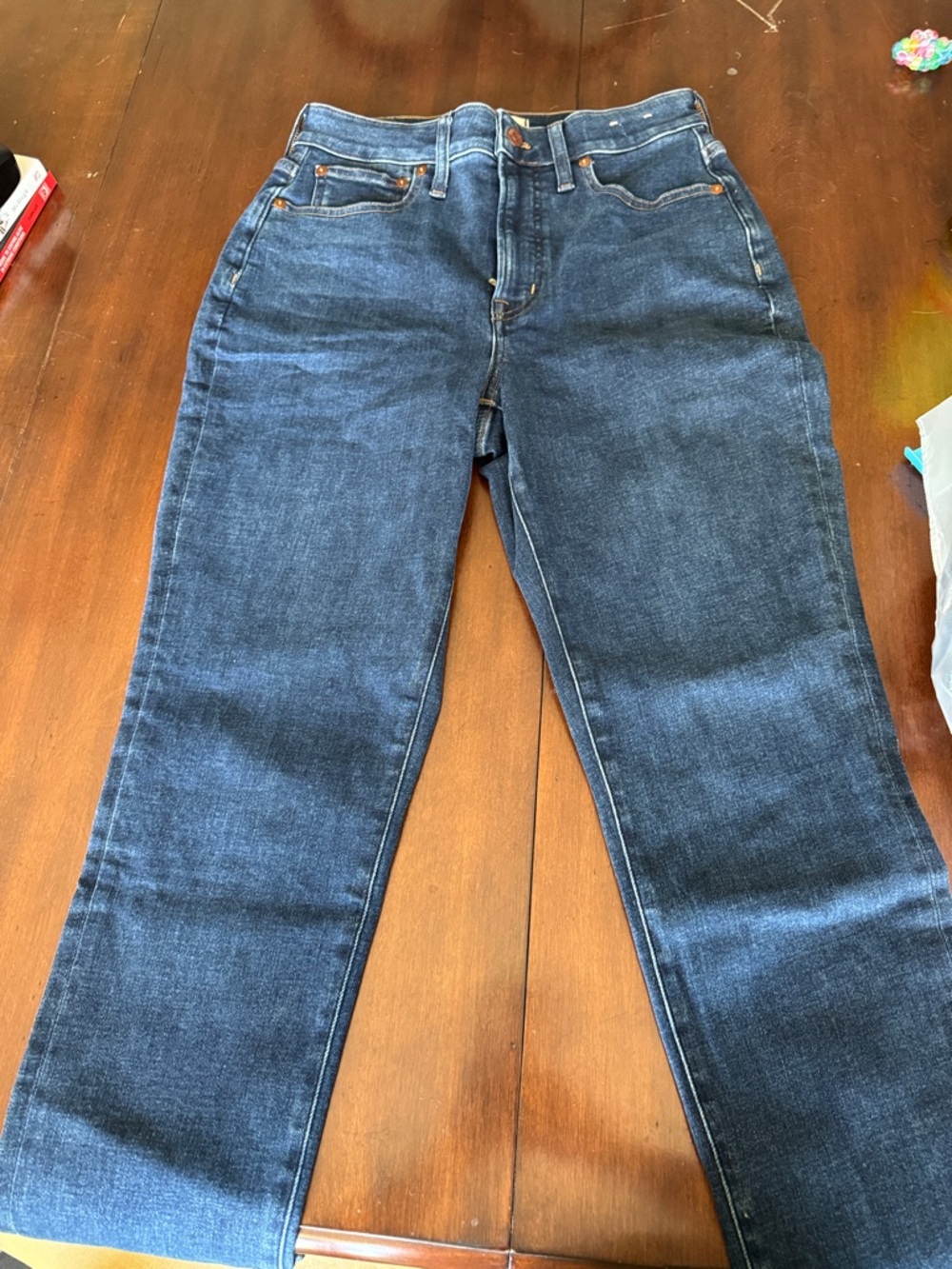Madewell Straight-Leg Jeans in Dark Wash Blue